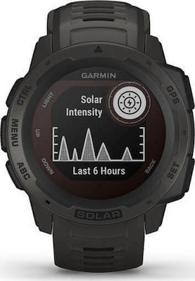 Garmin Instinct Solar 45mm Waterproof Smartwatch with Heart Rate Monitor (Graphite)