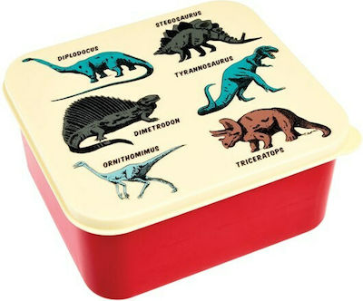 Rex London Prehistoric Land Kids Lunch Plastic Box Red