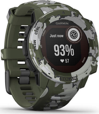 Garmin Instinct Solar 45mm Αδιάβροχο Smartwatch με Παλμογράφο (Lichen Camo)