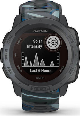 Garmin Instinct Solar Surf Edition 45mm Waterproof Smartwatch with Heart Rate Monitor (Pipeline)