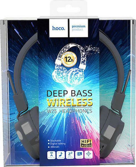 Hoco W25 Promise Wireless / Wired On Ear Headphones with 12 hours of Operation Gray