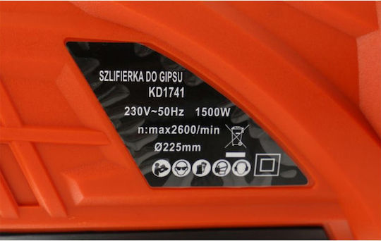 Kraft & Dele KD1741 Έκκεντρο Τριβείο 225mm Ρεύματος 1500W με Σύστημα Αναρρόφησης