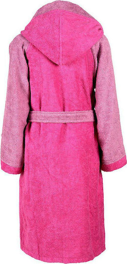 Dimcol Kids Hooded Bathrobe Happy Smile Fuchsia Dimcol Kids Hooded Bathrobe Happy Smile Fuchsia