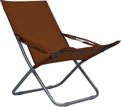 vidaXL Chair Beach Aluminium Brown Set of 2pcs