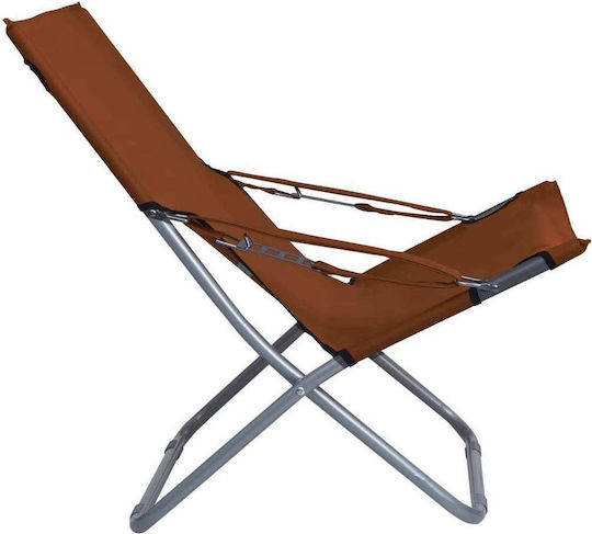 vidaXL Scaun de Plajă Aluminiu Maro 58x76cm. Set 2buc