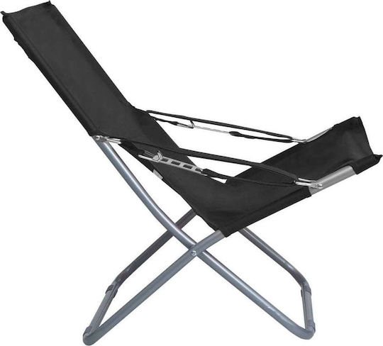 vidaXL Chair Beach Black 58x76x88cm Set of 2pcs