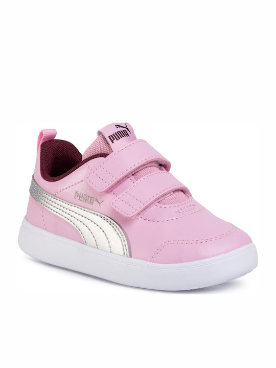 Puma Courtflex Kids Sneakers with Scratch Pink