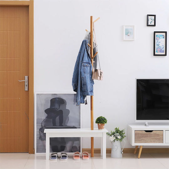 HomCom Καλόγερος Ξύλινος Καφέ 80x30x180cm