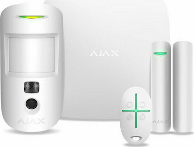 Ajax Systems StarterKit Cam Ασύρματο Σύστημα Συναγερμού με Ανιχνευτή Κίνησης , Αισθητήρα Πόρτας , Τηλεχειριστήριο και Κέντρο (Wi-Fi / GSM)