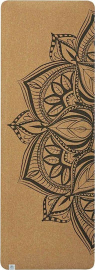 Gaiam Performance Mandala Cork Στρώμα Γυμναστικής Yoga Καφέ (173x61x0.5cm)