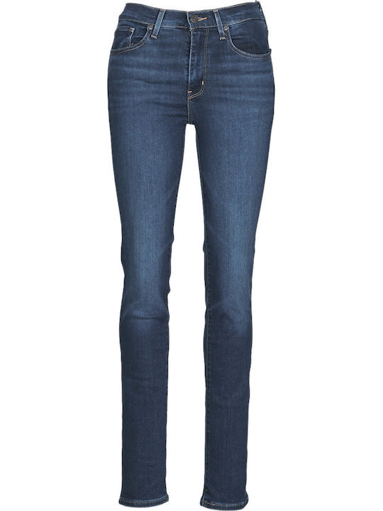 724 High Waist Women's Jean Trousers in Slim Fit Dark Indigo