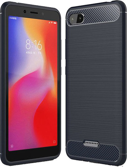 Hurtel Brushed Carbon Back Cover Silicone Blue (Redmi 6a)