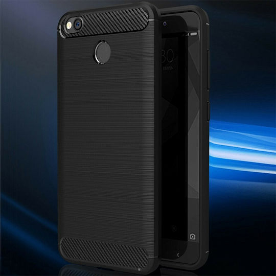 Hurtel Brushed Carbon Back Cover Silicone Blue (Redmi 6a)