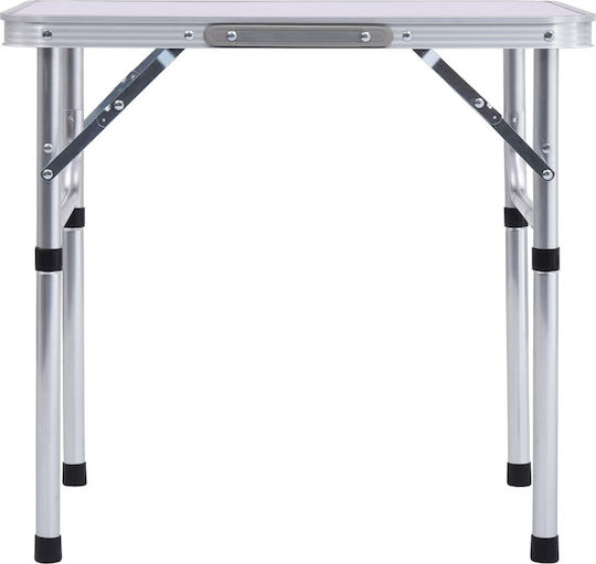 vidaXL Таблица Алуминий за къмпинг сгъваем 60x45x56cm Бял