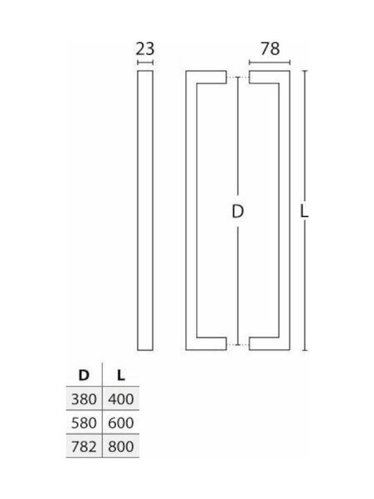 Convex Handle Front Door 931 931-400M01M01 Pair 400mm Inox