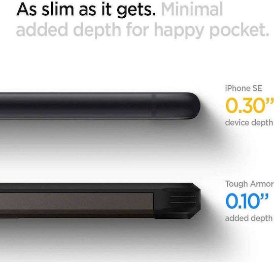 Spigen Tough Armor Back Cover Πλαστικό Μαύρο (iPhone SE 2020)