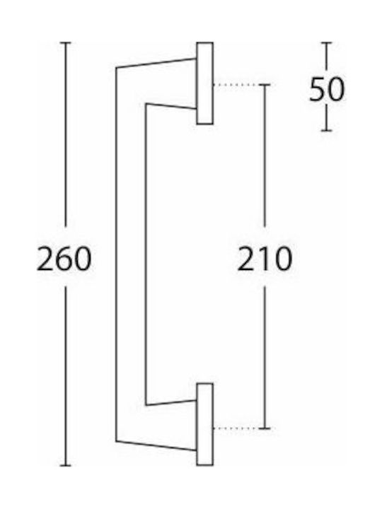 Convex Handle Front Door 925 260mm Nickel