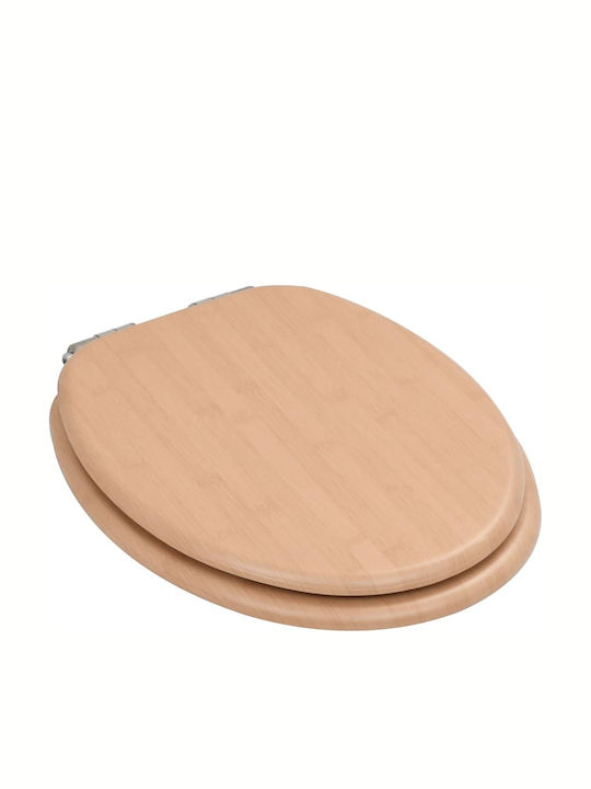 vidaXL Wooden Soft Close Toilet Seat Beige 43.7cm