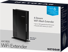 NetGear EAX20 WiFi Mesh Extender Dual Band (2.4 & 5GHz) 1200Mbps with 4 Gigabit Ethernet Ports