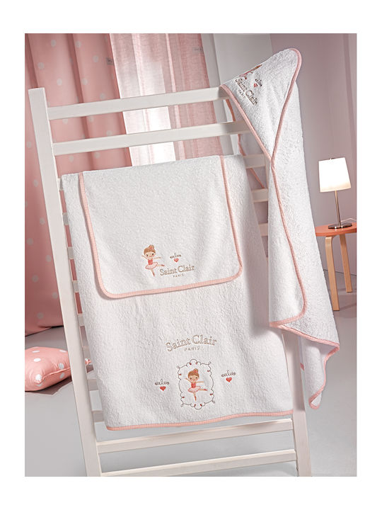 Saint Clair Set de prosoape pentru copii 2pcs Ballerina Albe