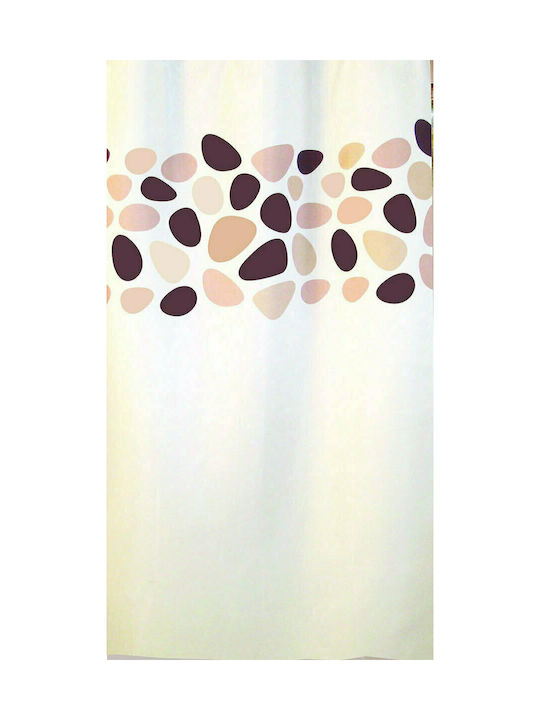 San Lorentzo Pebbles Fabric Shower Curtain 180x200cm Brown