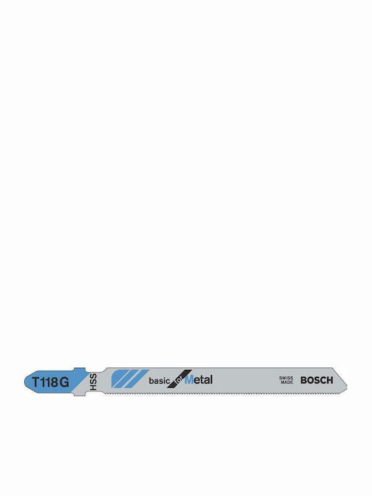 Bosch T118G Λάμες Basic for Metal για Μέταλλο 50mm 5τμχ