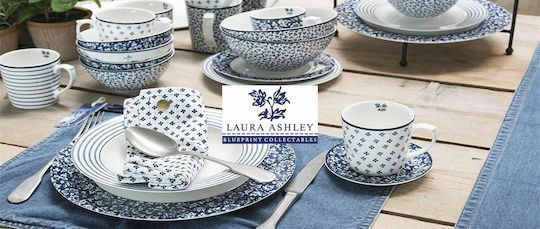 Laura Ashley Humble Daisy Blueprint Хавлиени кърпи от 100% Памук в Син Цвят 50x70см