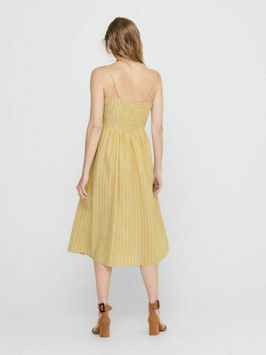 Only Sommer Midi Kleid Yellow/Golden Spice