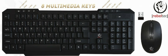 Rebeltec Vortex Ασύρματο Σετ Πληκτρολόγιο & Ποντίκι Αγγλικό US