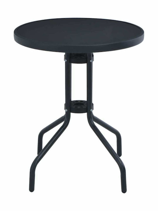 Outdoor Dinner Free Standing Metal Table Black 80x80x72cm