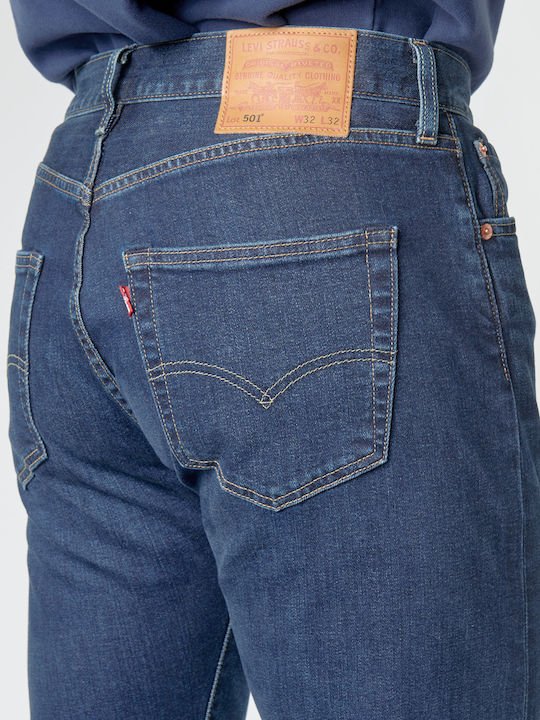 501 Pantaloni Jeans pentru Bărbați cu Croială Regular Straight Albastru marin