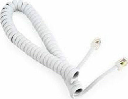 Cablexpert Σπιράλ Τηλεφωνικό Καλώδιο RJ10 4P4C 2m Λευκό (TC4P4CS-2M-W)