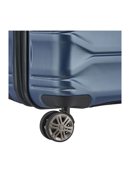 Delsey Meteor Cabin Hard Travel Suitcase Navy Blue with 4 Wheels Height 55cm