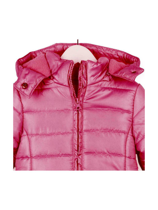 Losan Kids Quilted Jacket Long with Hood Fuchsia