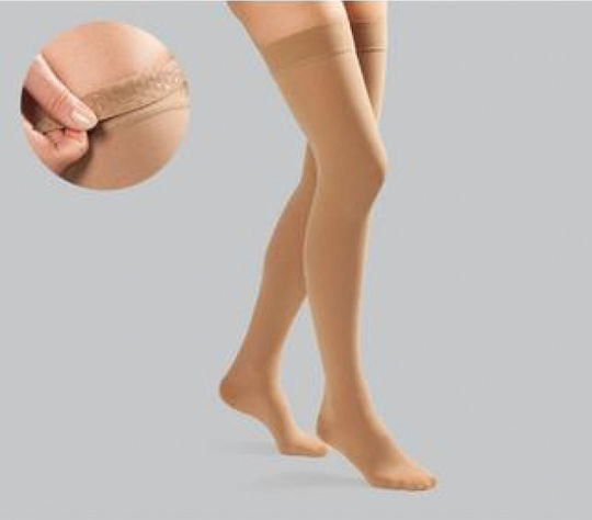 Anatomic Line Socken Oberschenkelhoch Graduierte Kompression mit Silikon 17-22 mmHg Weiß