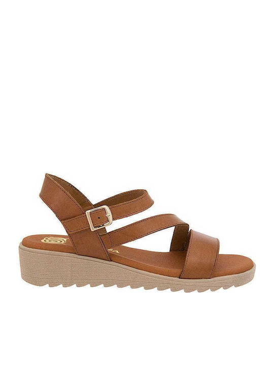 Women's Leather Platform Shoes Tabac Brown