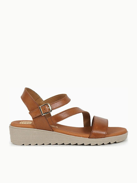 Women's Leather Platform Shoes Tabac Brown