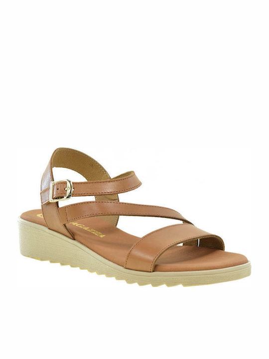 Women's Leather Platform Shoes Tabac Brown