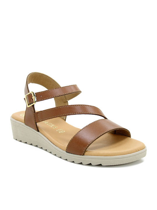 Women's Leather Platform Shoes Tabac Brown