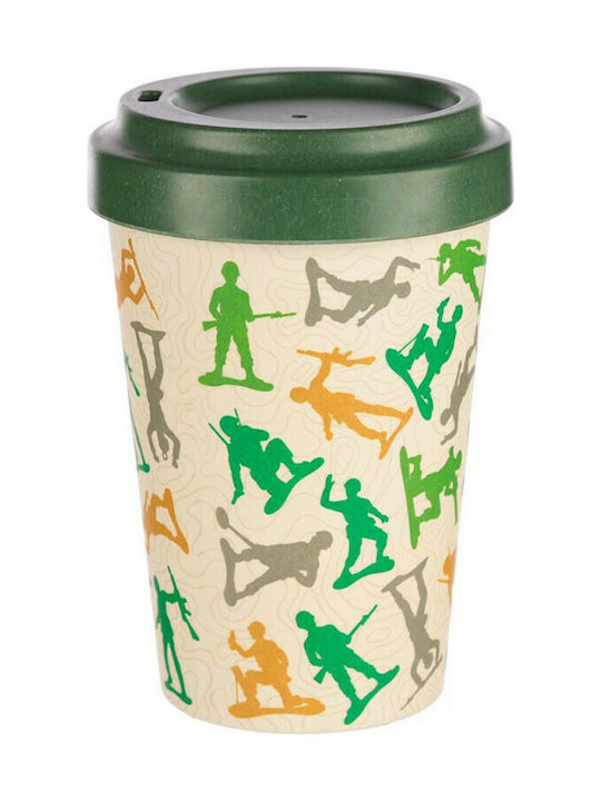 Puckator Toy Soldier Tasse Bamboo mit Deckel Grün 400ml 1Stück