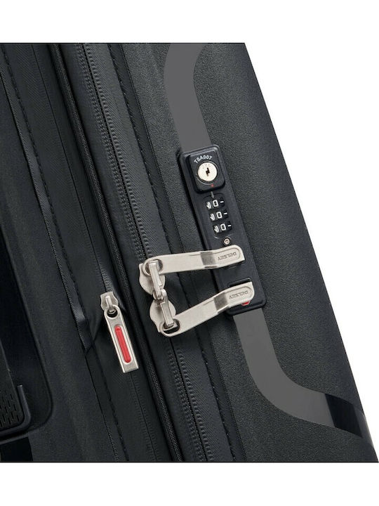 Delsey Clavel Koffer Kabine Hart Schwarz mit 4 Räder Höhe 55cm