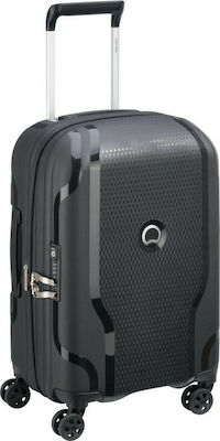 Delsey Clavel Cabin Travel Suitcase Hard Black with 4 Wheels Height 55cm.