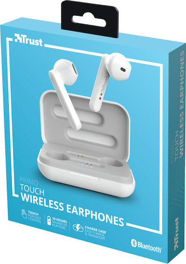 Trust Primo Touch Earbud Bluetooth Handsfree Earphones with Charging Case White