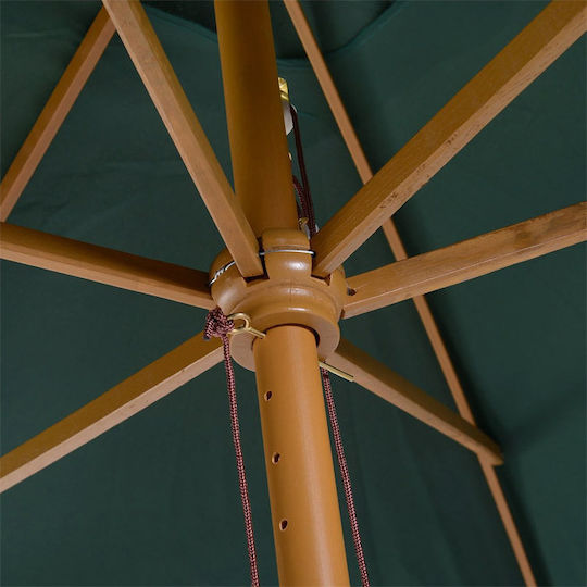 Ομπρέλα Τετράγωνη Ξύλινη Πράσινη 2x3xΥ2.55m