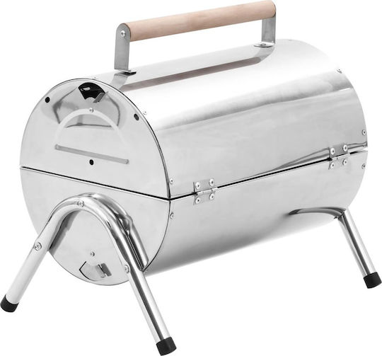 vidaXL Tabletop Grill Stainless steel Portable Charcoal Grill with Lid 42cmx30cm