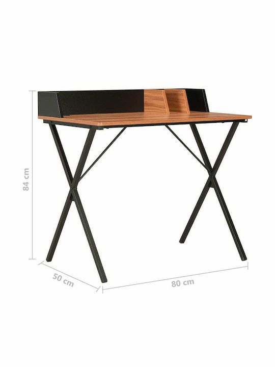 Birou Secretar Lemn Maro cu Picioare Metalice 80x50x84cm