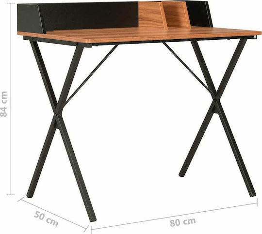 Birou Secretar Lemn Maro cu Picioare Metalice 80x50x84cm