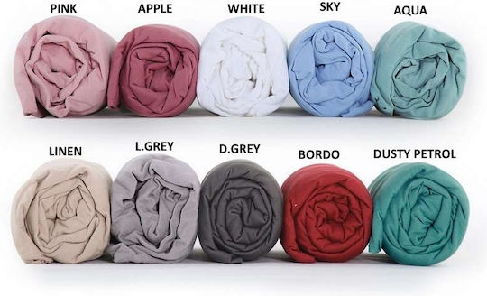 Nef-Nef Homeware Jersey Σεντόνι Μονό με Λάστιχο 100x200+30εκ. Bordo