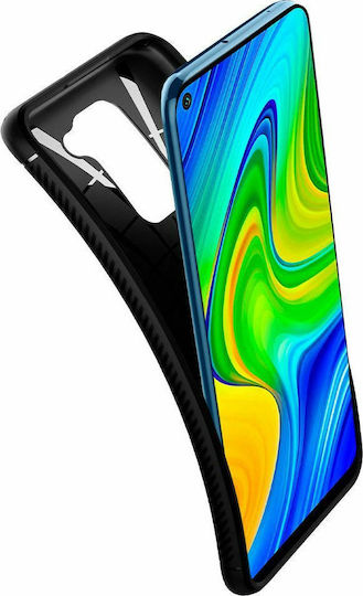 Spigen Rugged Armor Back Cover Σιλικόνης 2mm Μαύρο (Redmi Note 9)