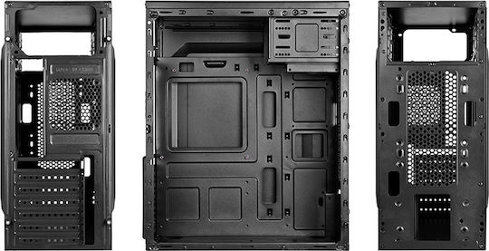 Supercase Aventus AV02A Gaming Midi-Turm Computergehäuse mit Seitenfenster Schwarz
